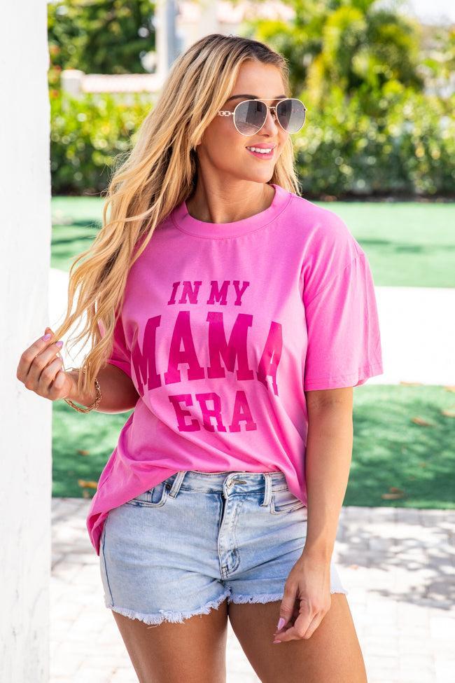 In My Mama Era Hot Pink Oversized Graphic Tee Product Image