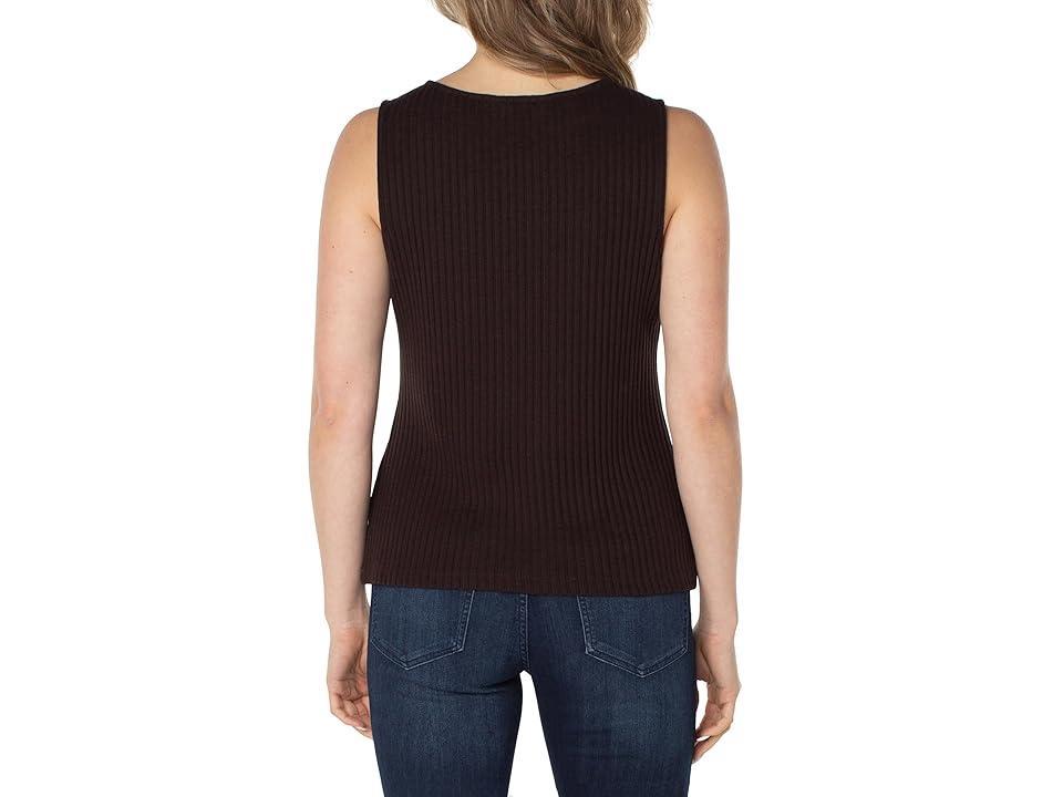 Liverpool Los Angeles Sleeveless Boatneck Rib Knit Top (Deep Cinnamon) Women's Clothing Product Image