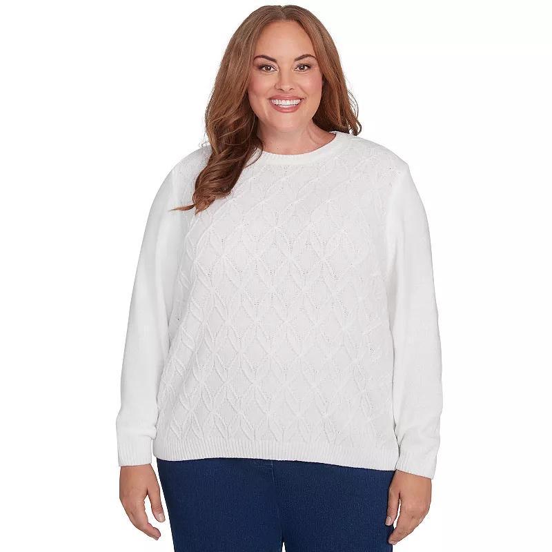 Plus Size Alfred Dunner Classic Chenille Pullover Sweater, Womens Product Image