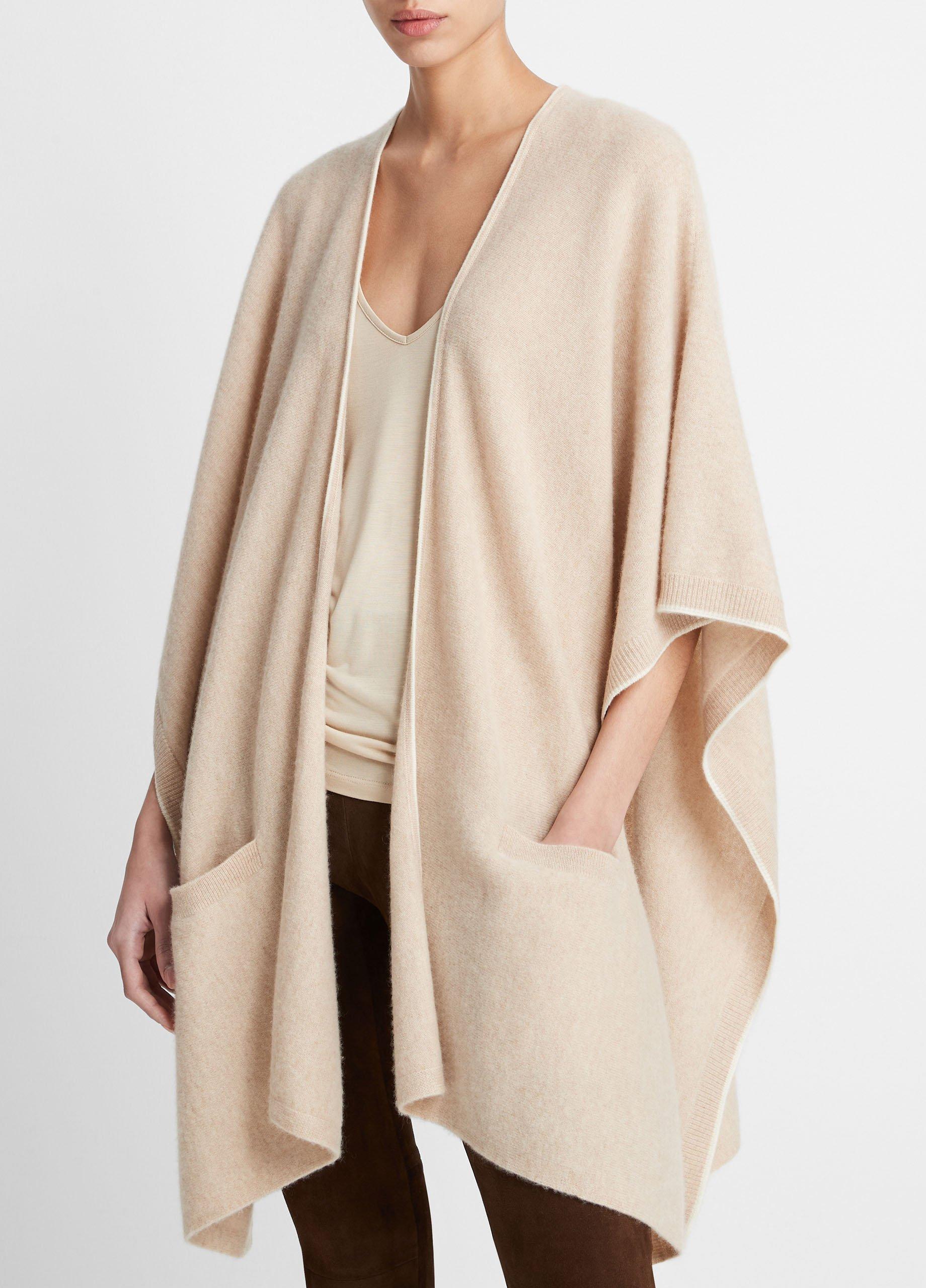 Tipped Jersey-Knit Cashmere Cape Product Image