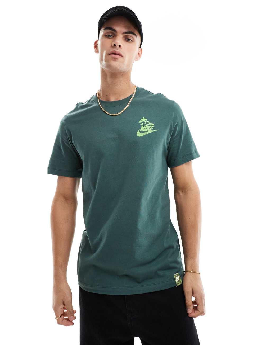 Nike Slow Your Sole graphic graphic t-shirt in dark green Product Image