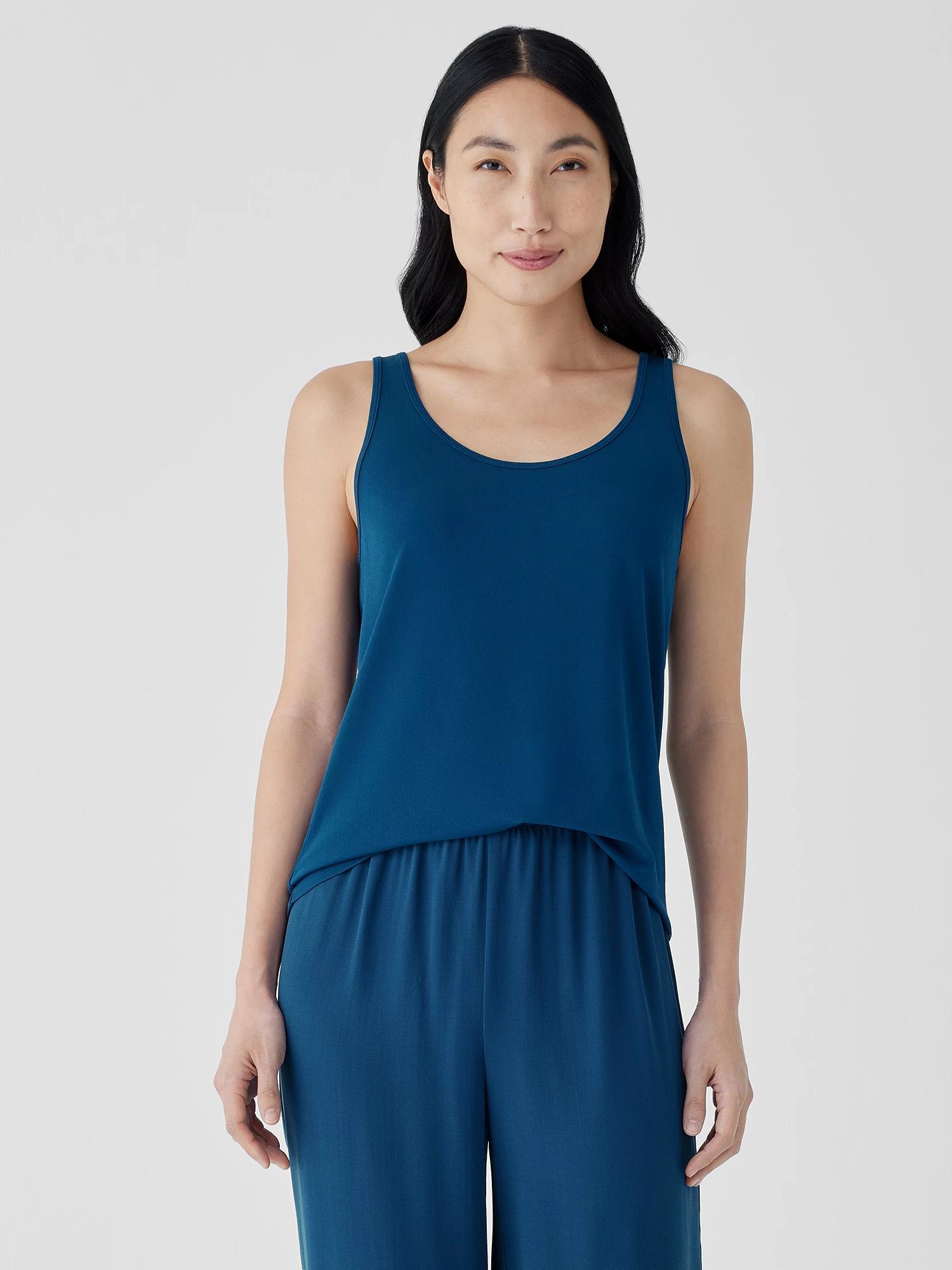 EILEEN FISHER Stretch Silk Jersey Scoop Neck Tankfemale Product Image