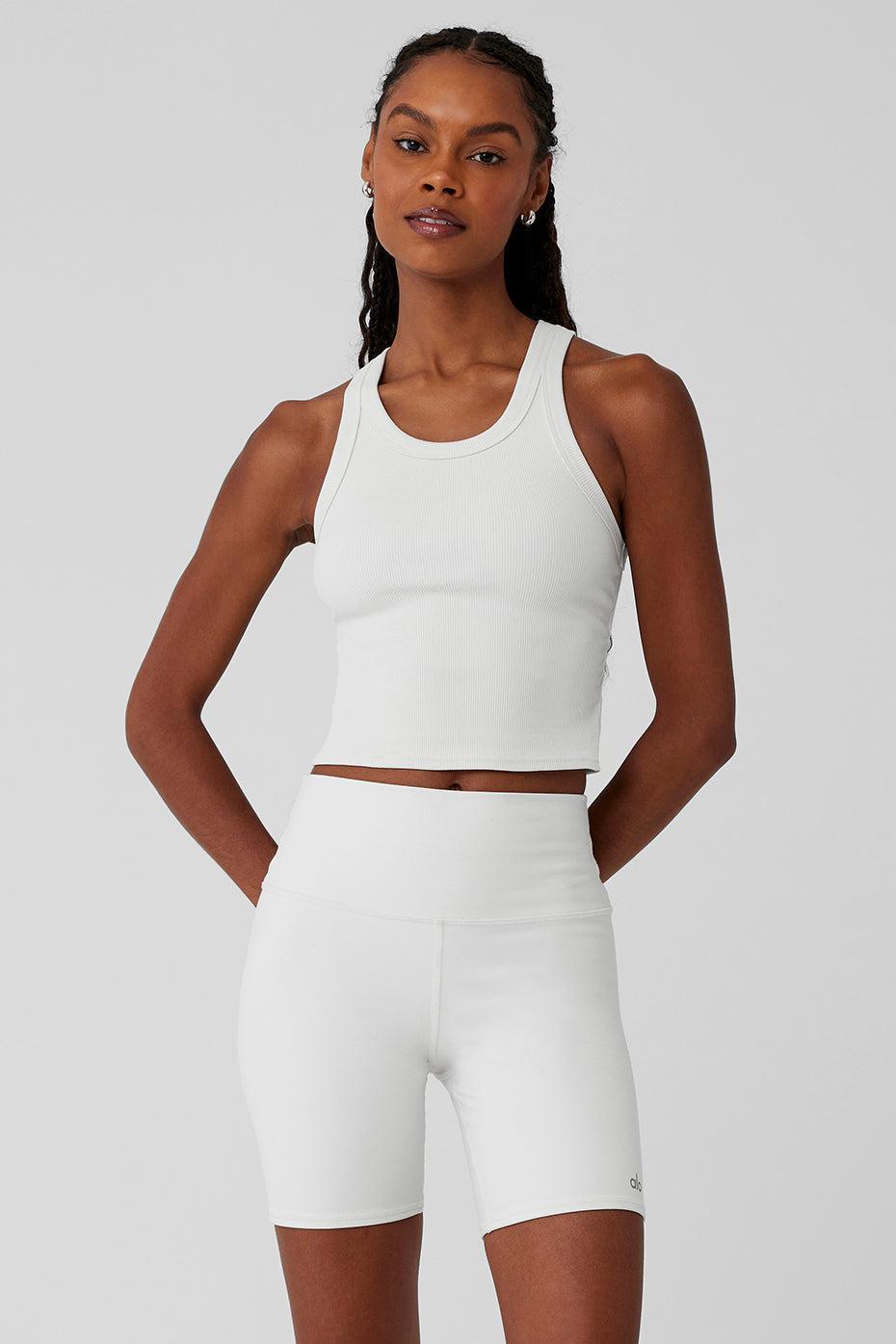 Goddess Ribbed Go-To Tank - White Female Product Image