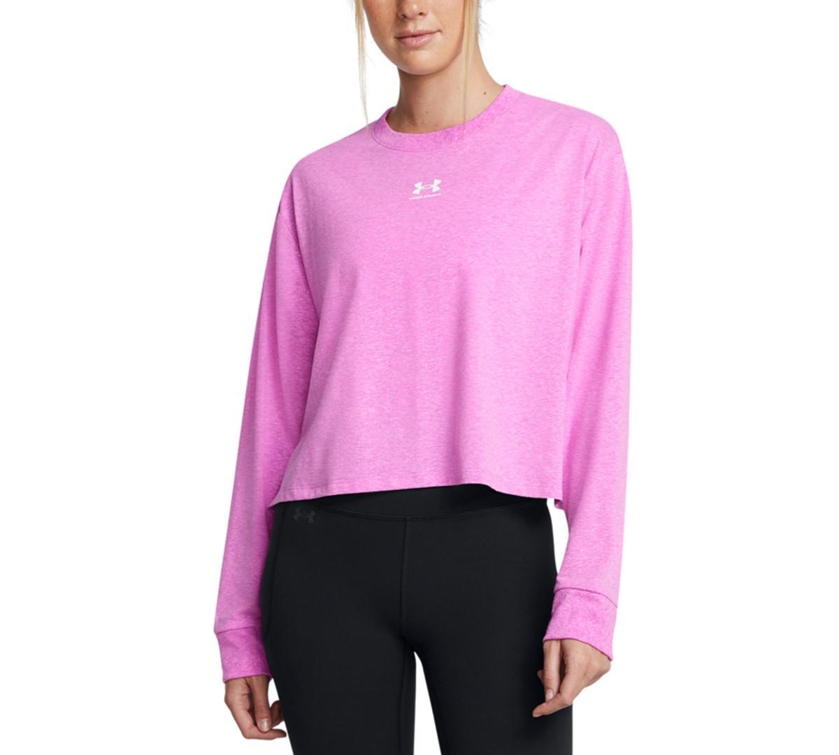 Under Armour Womens Active Campus Boxy Cropped Long-Sleeve T-Shirt Product Image