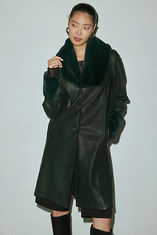 BLANKNYC Goodnight Moon Faux Leather Trench Coat Jacket Womens at Urban Outfitters product image