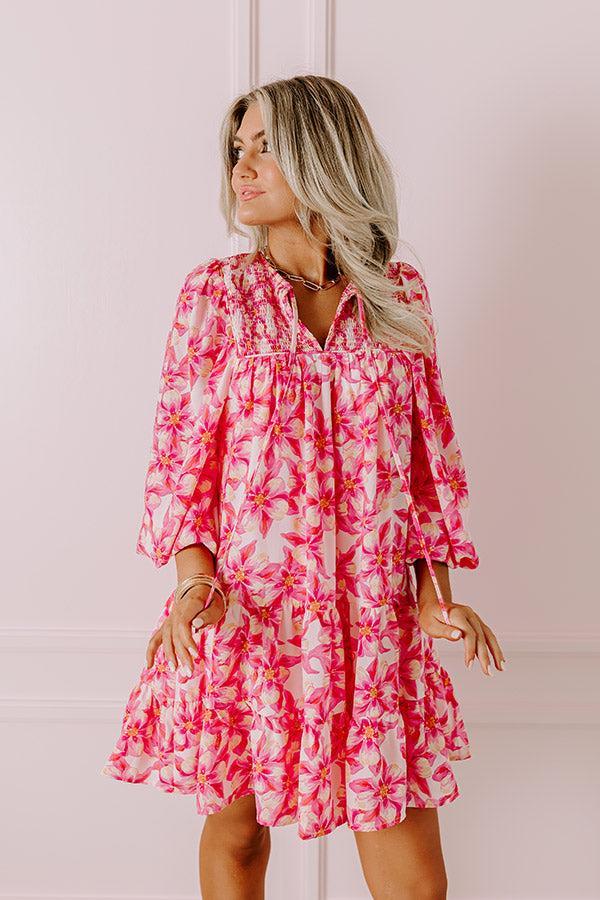 Coastal Cruise Floral Mini Dress in Pink Product Image