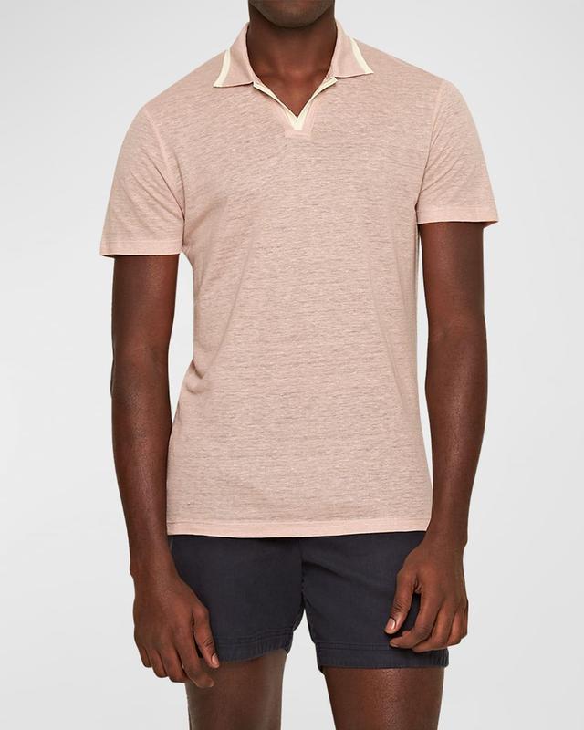 Mens Felix Linen Pique Polo Shirt Product Image