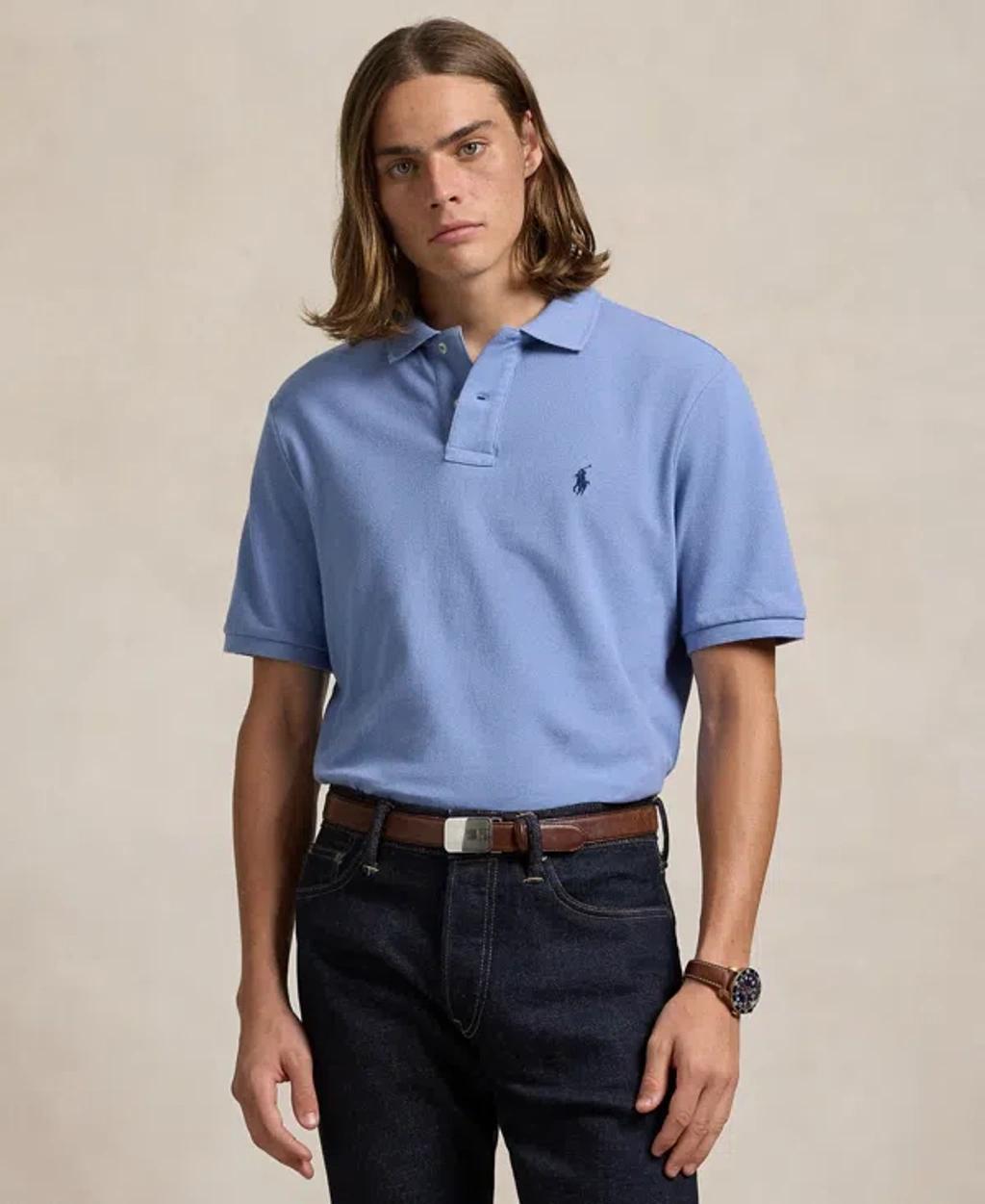 Men's Classic-fit Cotton Polo Shirt In Campus Blue Product Image