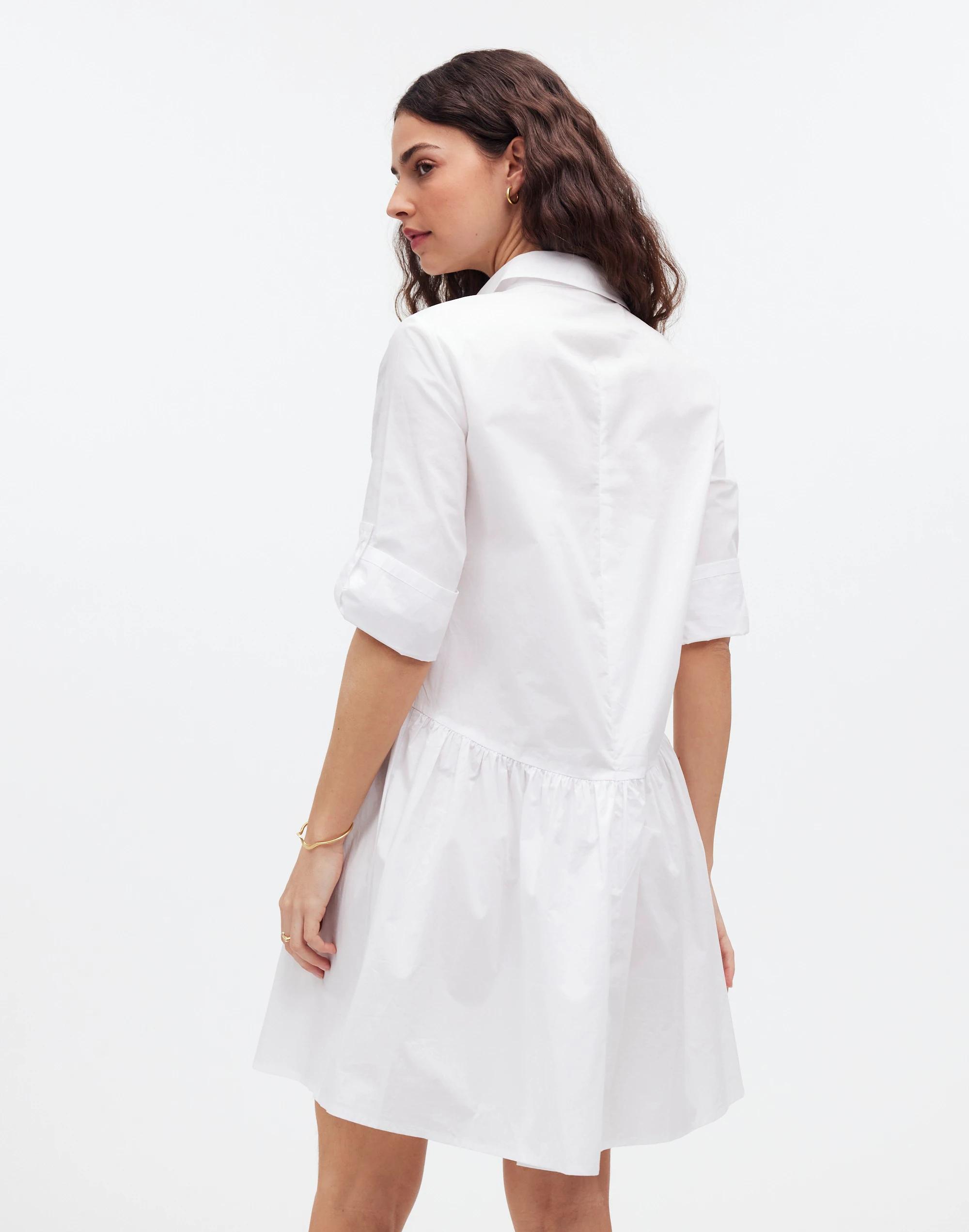 Button-Front Mini Shirtdress in Poplin Product Image