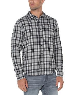 Liverpool Los Angeles Woven Button Up Shirt with Bias Yoke (Cedar Brown/Black ) Men's Jacket Product Image