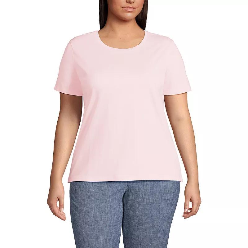 Plus Size Lands End Relaxed Supima Cotton Crewneck Tee, Womens Pale Purple Frost Product Image