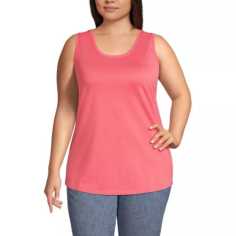 Plus Size Lands End Scoopneck Tunic Tank Top, Womens Product Image