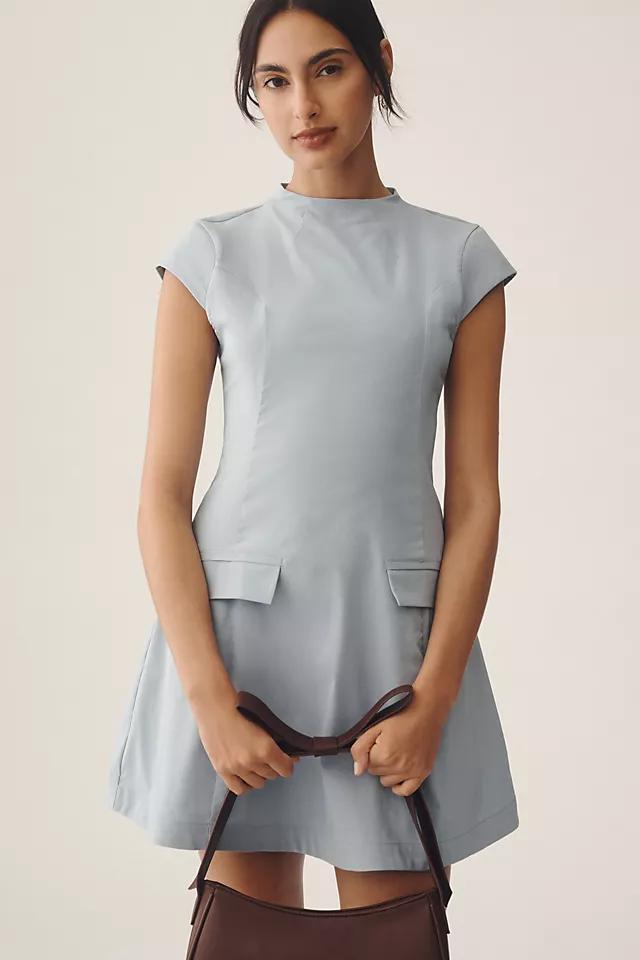 Maeve Cap-Sleeve Mock-Neck Mini Dress Product Image