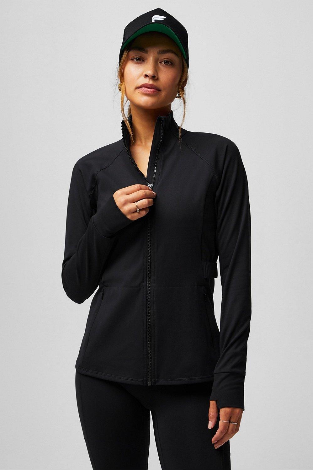 Fabletics Trinity Performance Jacket Womens black plus Size 1X Product Image