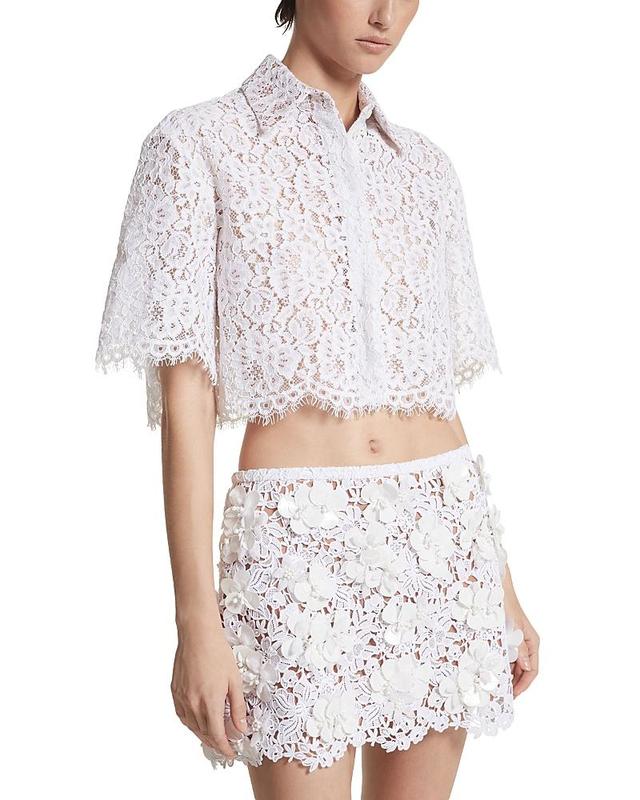 Lace Button-Front Shirt Product Image