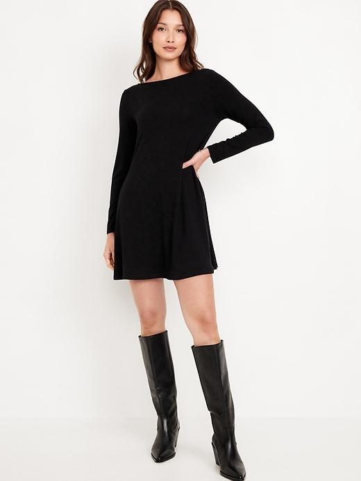 Long-Sleeve Mini Swing Dress Product Image