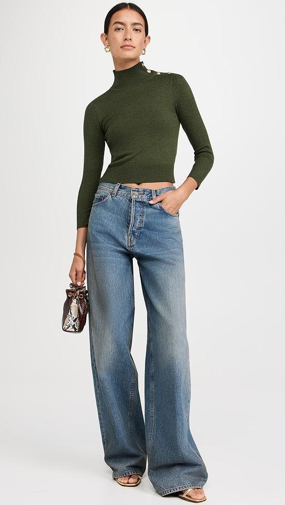 L'AGENCE Kamdyn Crop Mock Neck Top | Shopbop Product Image