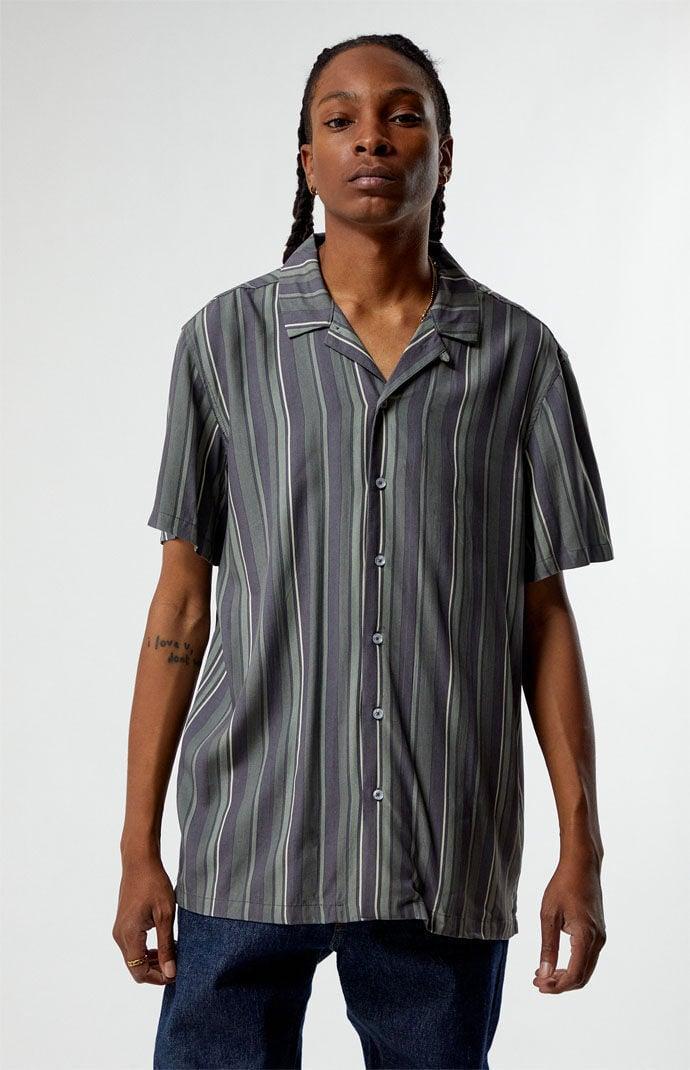 Mens Viscose Stripe Camp Shirt Product Image