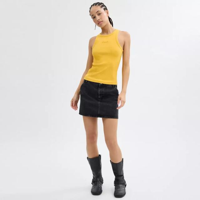 Ribbed Coach Script Tank Top Product Image