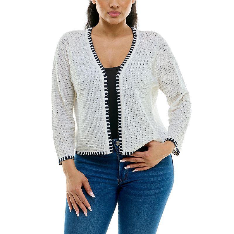 Womens Nina Leonard Waffle-Weave Bolero Jacket Product Image