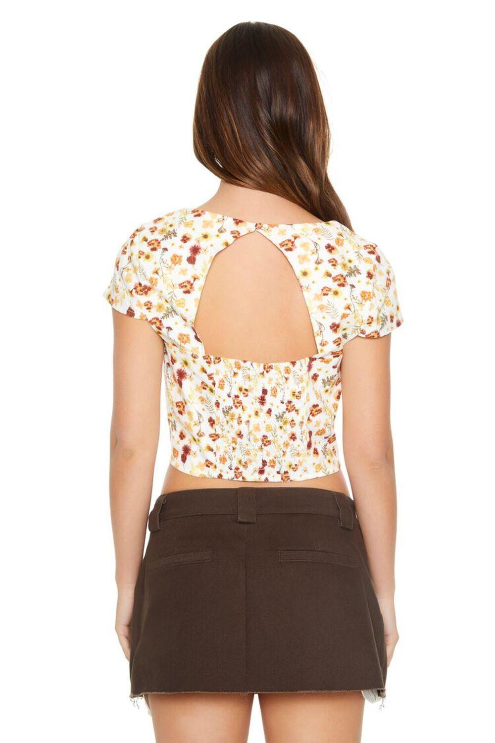 Floral Print Cutout Crop Top | Forever 21 Product Image