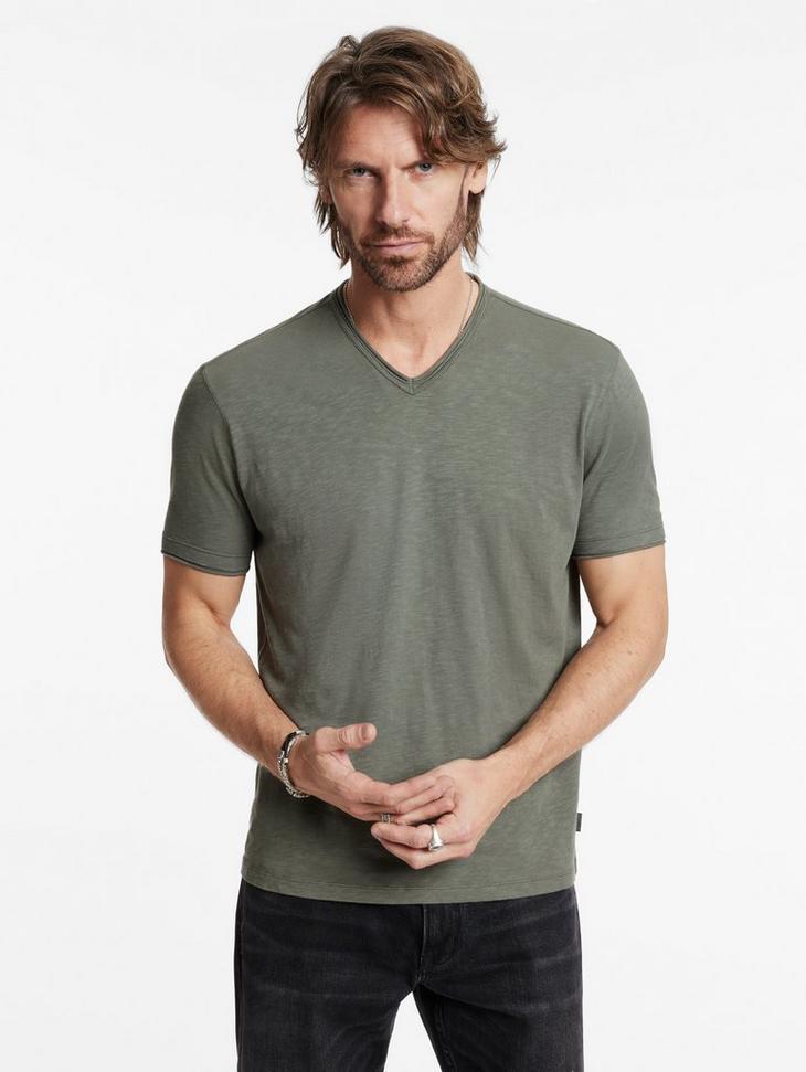 John Varvatos Miles Slub V-Neck T-shirt Male Product Image