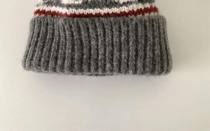 Patterned Pom Pom Knit Beanie product image