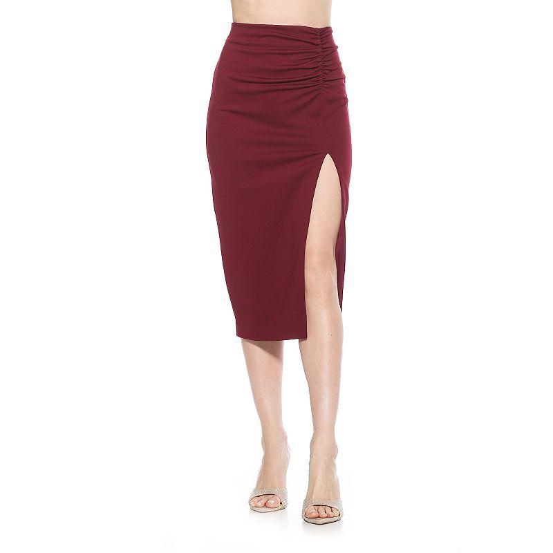 Womens ALEXIA ADMOR Zayla Ruched Pencil Skirt Red Product Image