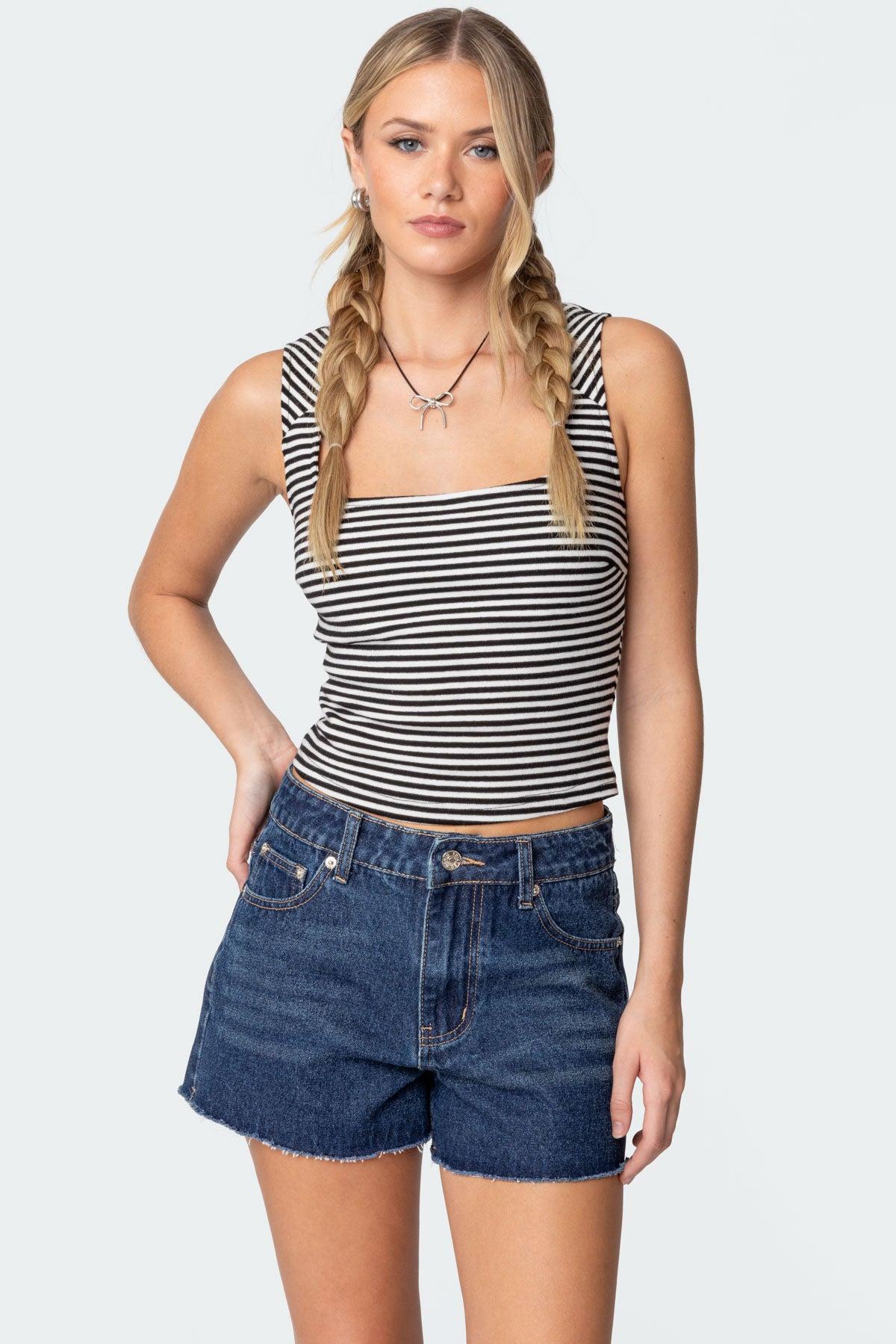 Dillan Striped Square Neck Top Product Image