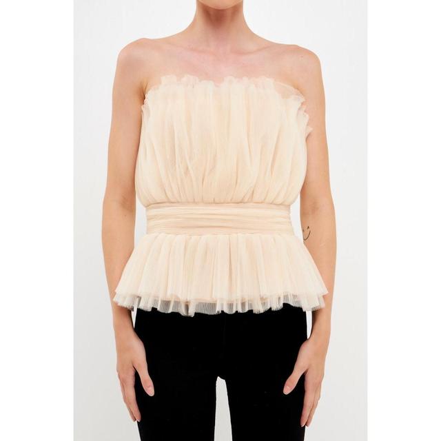 Endless Rose Strapless Tulle Peplum Top Product Image