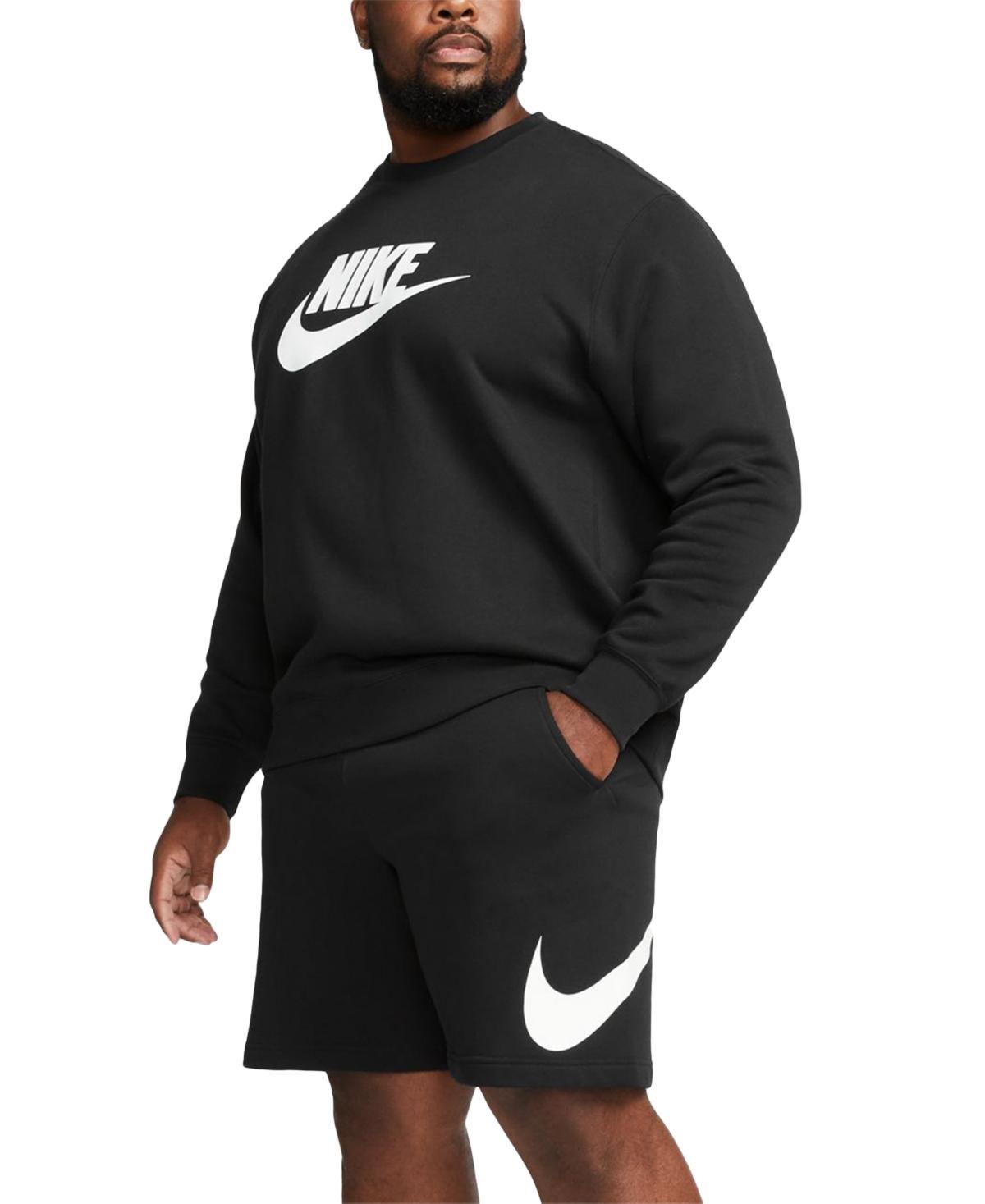 NIKE Men's Sportswear Club Fleece Graphic Crewneck Sweatshirt In Black Product Image