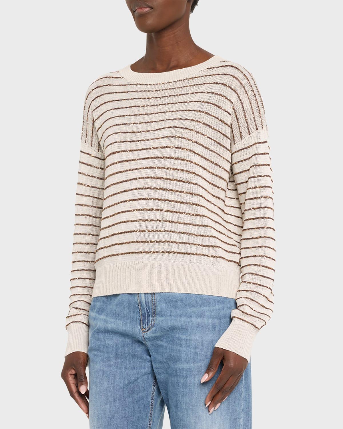 Womens Cotton Dazzling Stripes Sweater Product Image