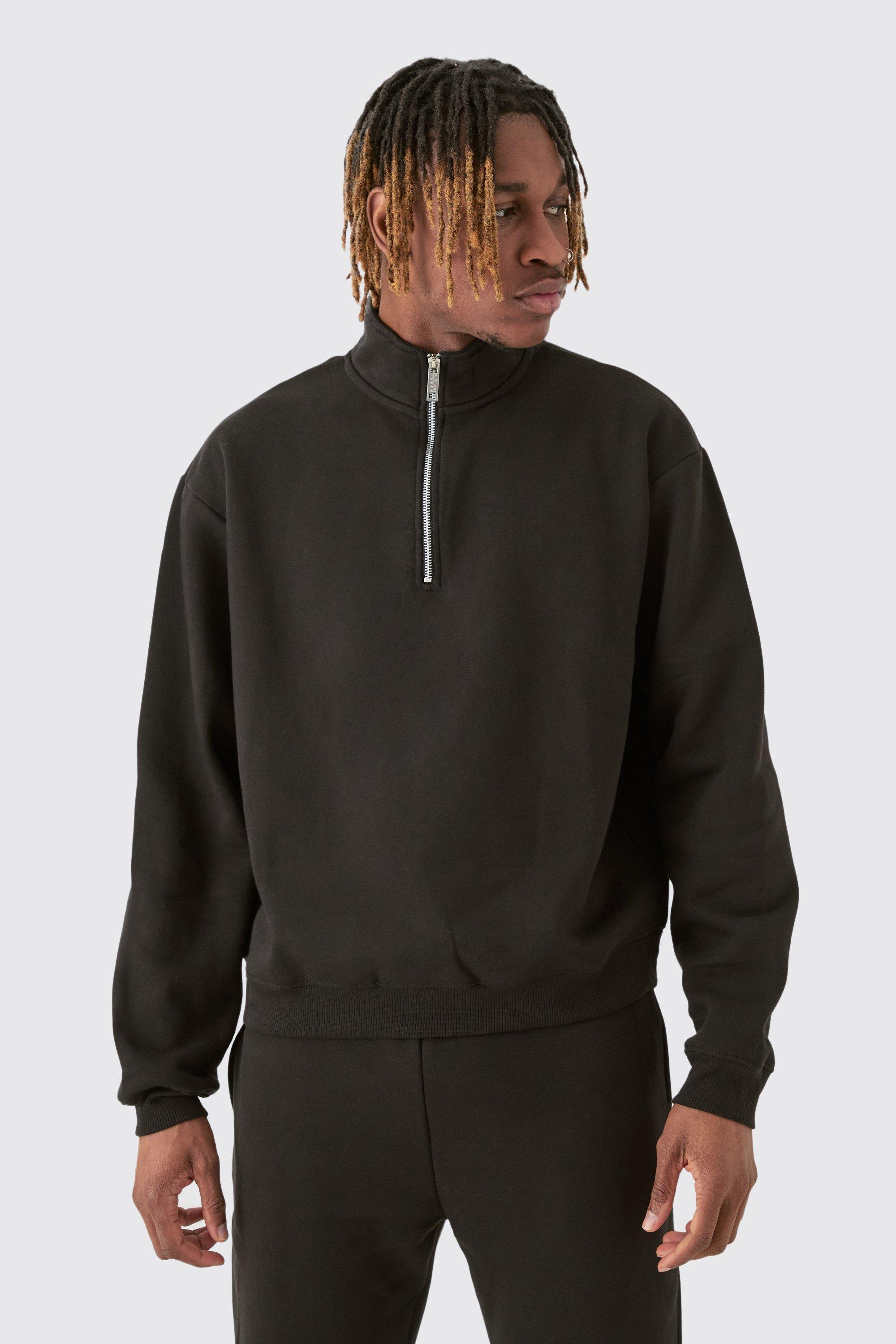 Tall Oversized Boxy 1/4 Zip Sweatshirt Tracksuit | boohooMAN USA Product Image