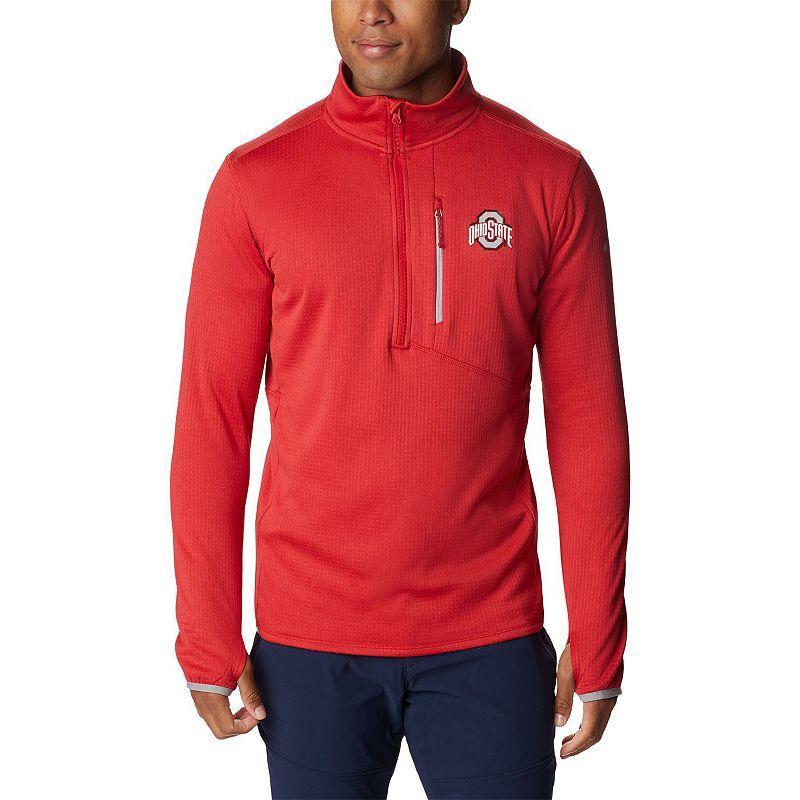 Mens Columbia Scarlet Ohio State Buckeyes Park View Omni-Wick Half-Zip Top Product Image