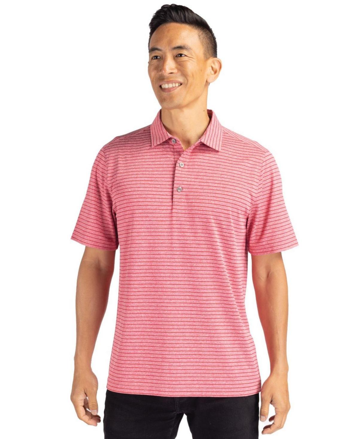 Cutter  Buck Big  Tall Performance Stretch Forge Eco Heather Stripe Short Sleeve Polo Shirt Product Image