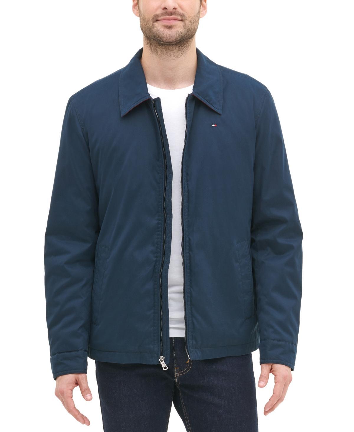 Tommy Hilfiger Mens Classic Front-Zip Filled Micro-Twill Jacket Product Image