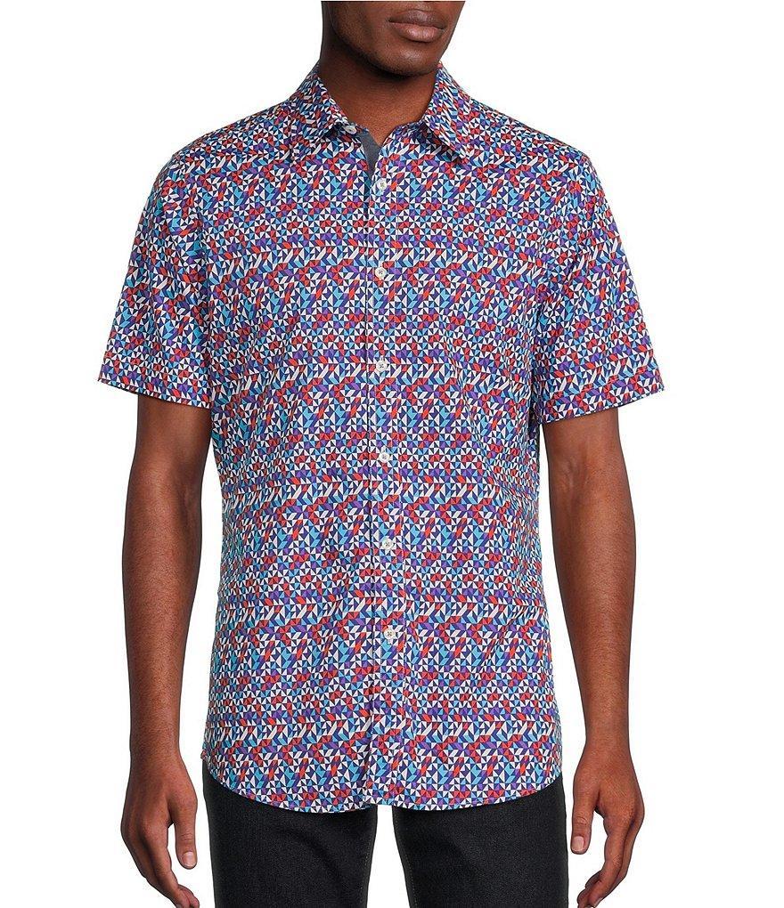 Cremieux Short Sleeve Multicolor Geometric Print Shirt Product Image