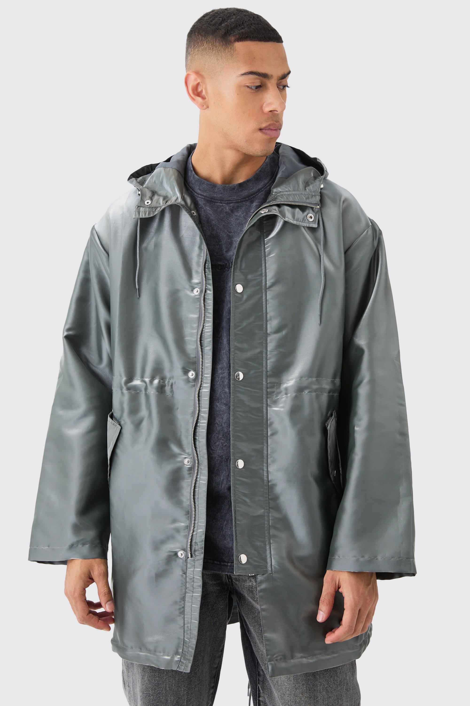 Liquid Metallic Parka | boohooMAN USA Product Image