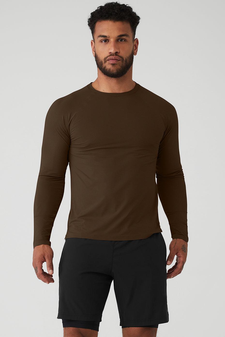 Idol Long Sleeve Performance Tee - Espresso Male Product Image