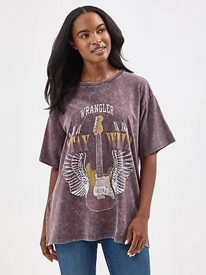 Women's Acid Wash Graphic Oversized Tee | Women's TOPS | Wrangler® Product Image