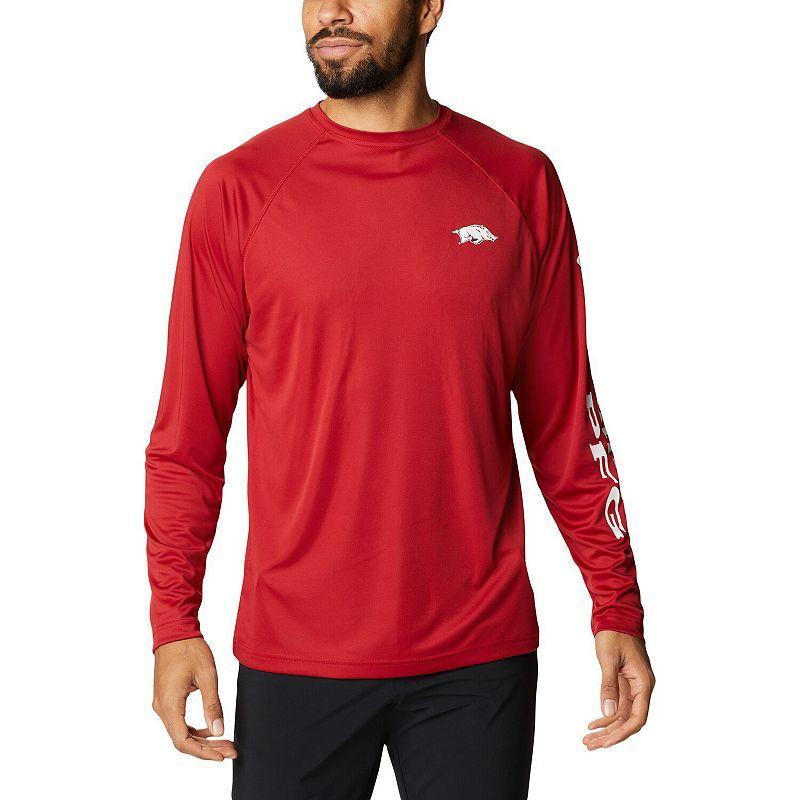 Mens Columbia Cardinal Arkansas Razorbacks Terminal Tackle Omni-Shade Raglan Long Sleeve T-Shirt Product Image