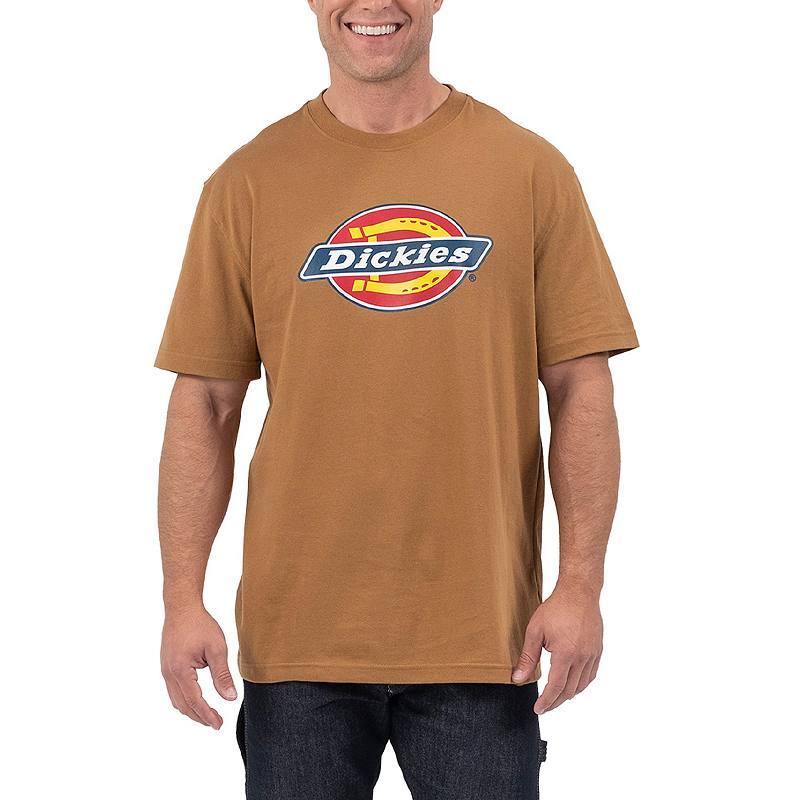 Mens Dickies Tri-Color Logo Graphic Tee Brown Product Image