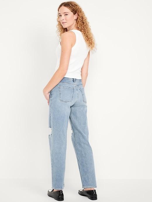 Mid-Rise Boyfriend Loose Jeans Product Image