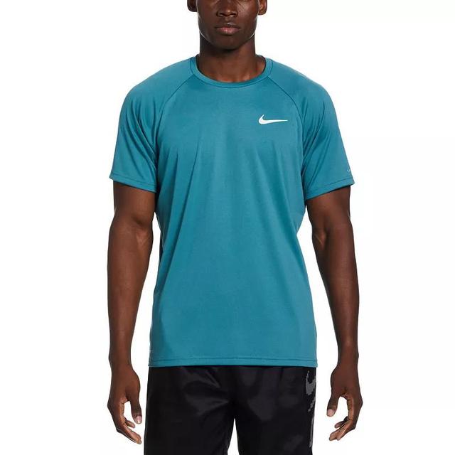 Mens Nike Dri-FIT UPF 40+ Hydroguard Short Sleeve Swim Tee Mineral Blue Product Image