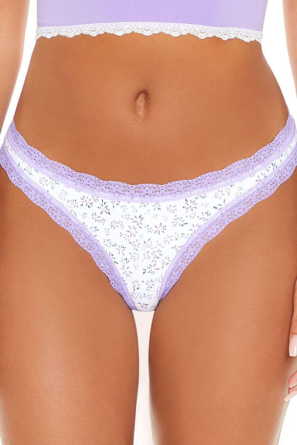 Seamless Floral Print Thong Panties | Forever 21 Product Image