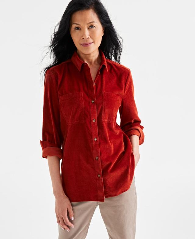 Style & Co Womens Cotton Corduroy Overshirt, Created for Macys Product Image