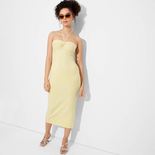 Womens Tube Midi Sweater Dress - Wild Fable Light Yellow Product Image