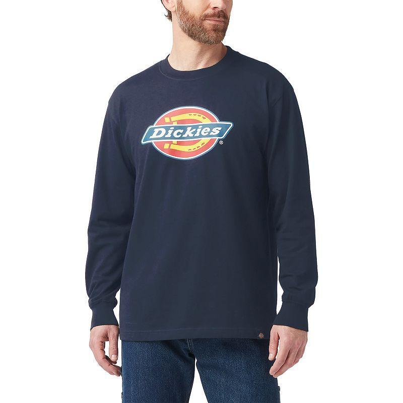 Mens Dickies Long Sleeve Tri-Color Logo Graphic Tee Dark Blue Product Image