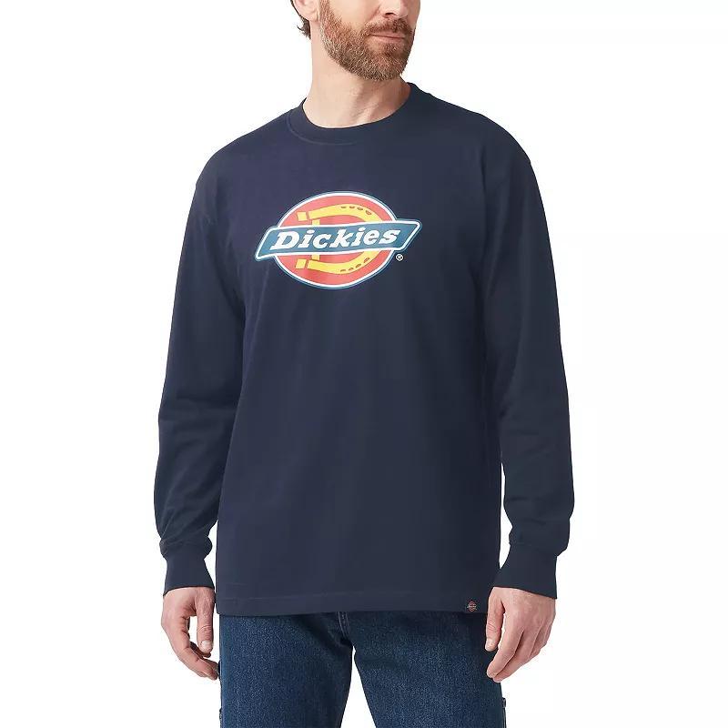 Mens Dickies Long Sleeve Tri-Color Logo Graphic Tee Dark Blue Product Image