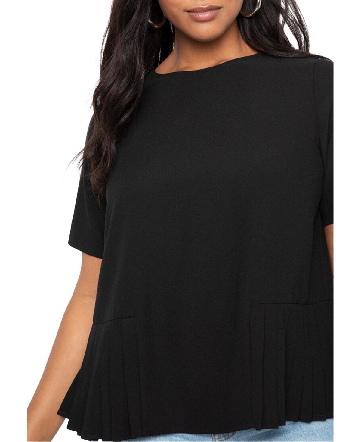 Eloquii Womens Pleated Hem Top Product Image